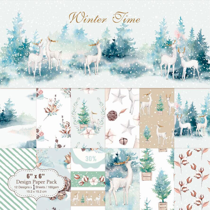 Art Craft Winter - Kljuyp 24 Blatt Winterzeit Scrap booking