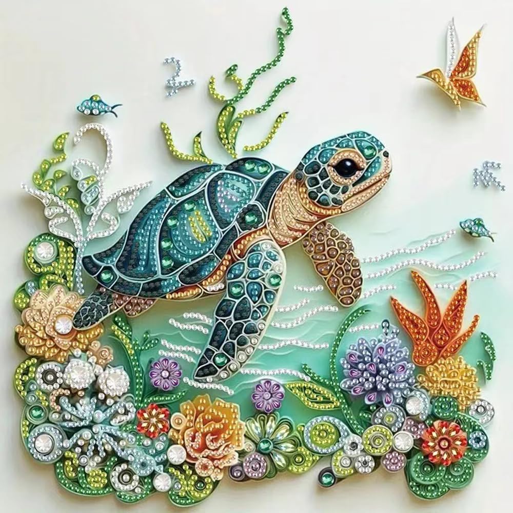Art Craft Animals - Meeresschildkröten-Diamantmalerei-Sets für Erwachsene Anfänger DIY Spezialform-Diamantkunst-Sets