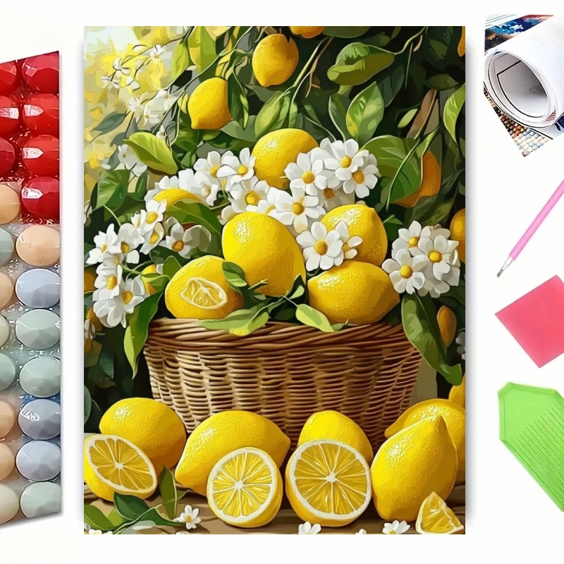 Art Craft Kitchen - Diamant-Mosaik Neue Kollektion Zitronen-Frucht-Küchen-Landschaft Einzigartiges Geschenk