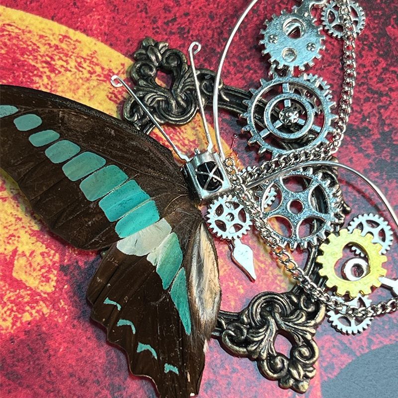 Art Craft Animals - Steampunk Schmetterlingsrahmen DIY-Set Echtes Insektenexemplar Mechanisches
