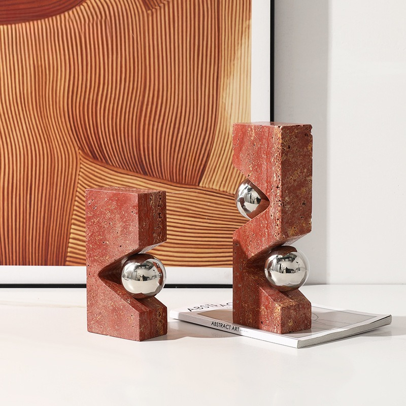 Exhibition Of Art And Craft - Moderne Wabi-Sabi geometrische Kunst mit Kugelstein-Ornamenten