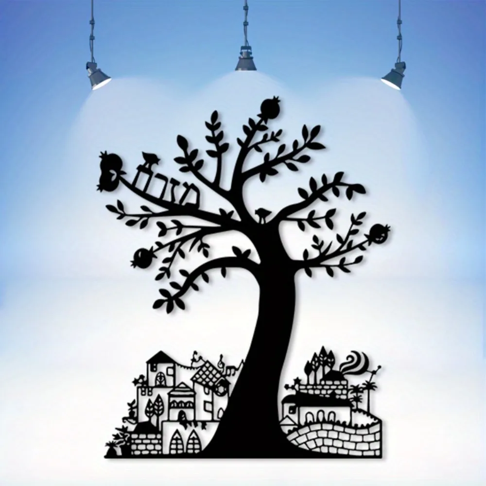 Art Craft Usa - CIFBUY Metall-Wandkunst Granatapfelbaum Jerusalem Schild Eisenkunst