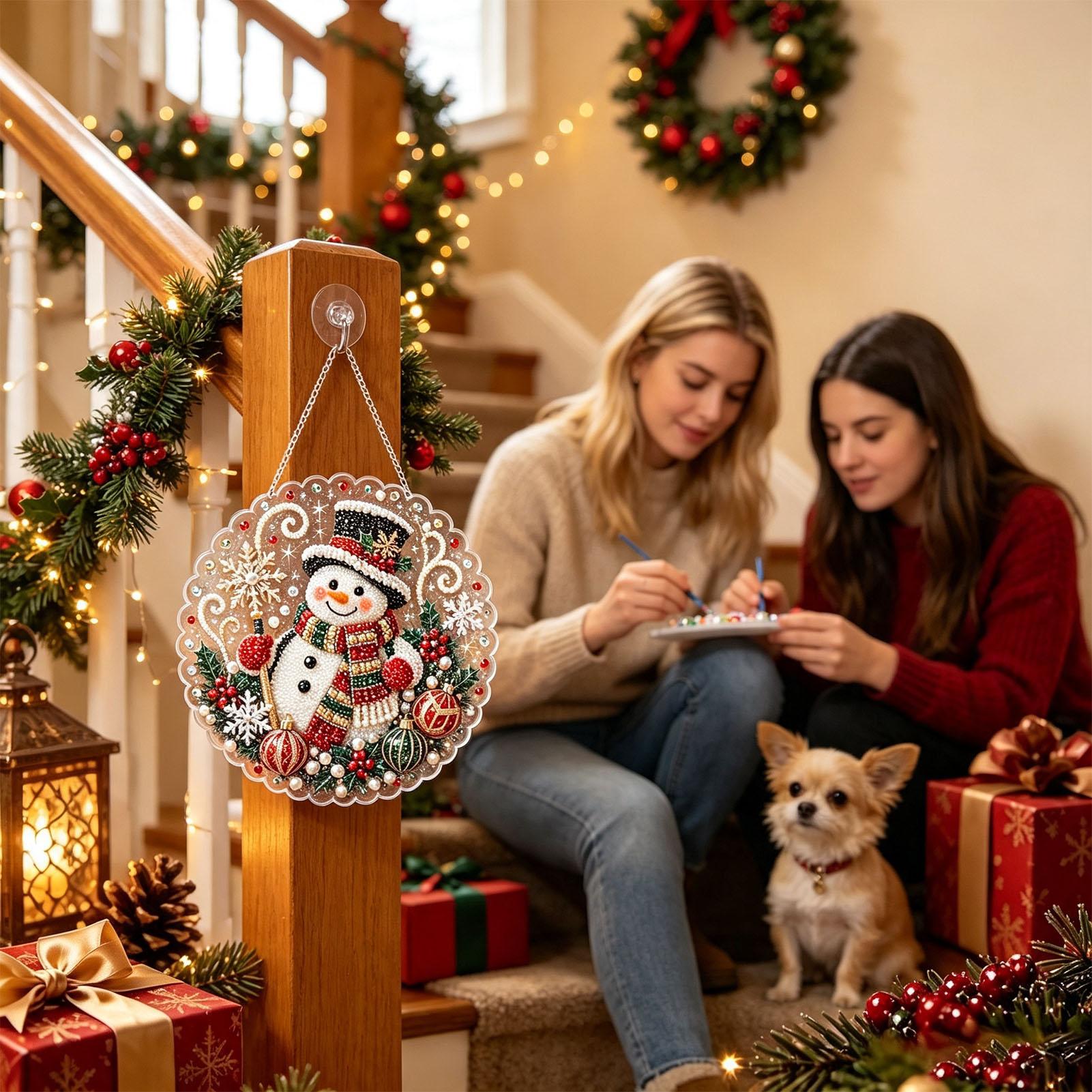 Art Craft House Making - Perlen-Bastelsets für Erwachsene, Glänzende Weihnachtsdekoration, Lustige