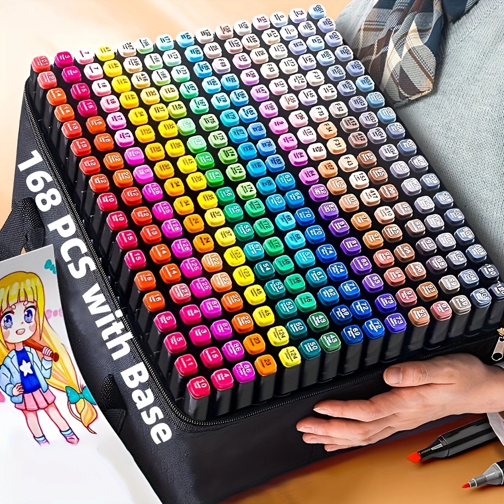 Illustration Marker Set - 40/60/80/132/180/274 Farben Alkohol-Zeichenmarker mit Doppelspitze, Permanente