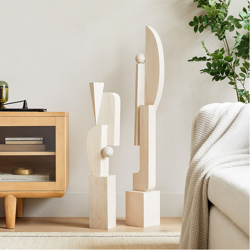 Exhibition Of Art And Craft - Abstrakte geometrische Kunstskulptur aus Massivholz -