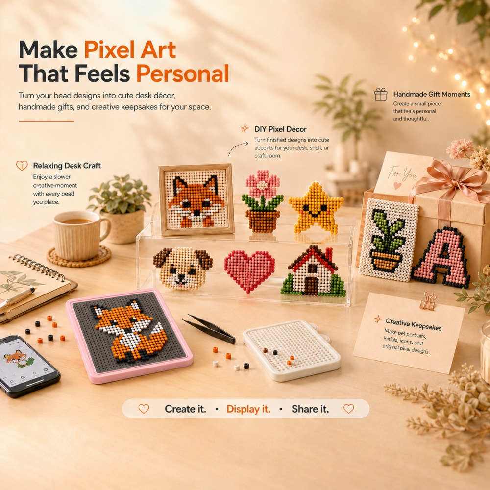 Art Craft Usa - LED Smart Fuse Bead Pegboard, App-gesteuertes