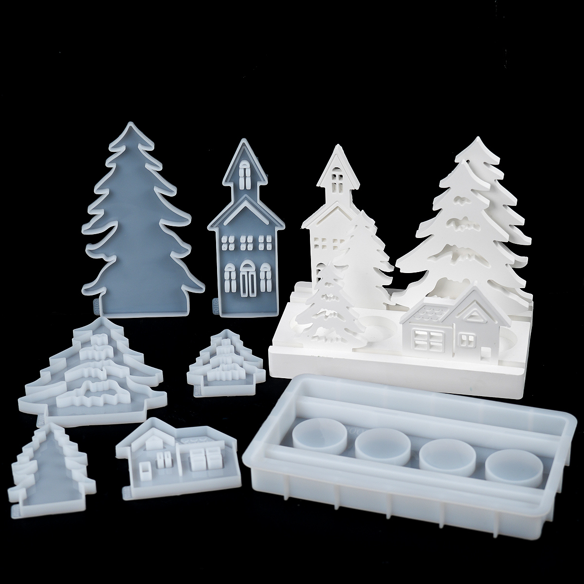 Art Craft House Making - Weihnachten Ornament Kerzenhalter Silikonform DIY Haus