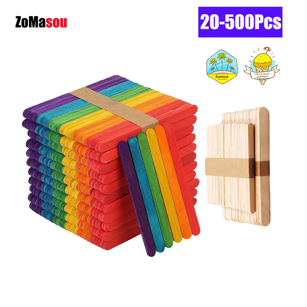 Art Craft Kitchen - 20/100/500Pcs Eis Popsicle Sticks Natürliche Holz