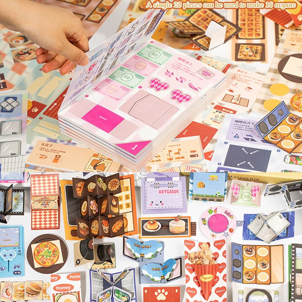 Art Craft Books - Kreatives, handgemachtes Buch ohne Schneiden, mehrfarbiges