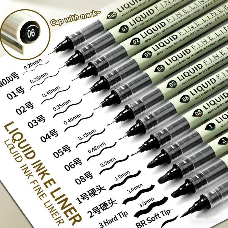 12 Tibs Schwarze Stifte Feine  – Illustration Marker Set Bewertung und Preis