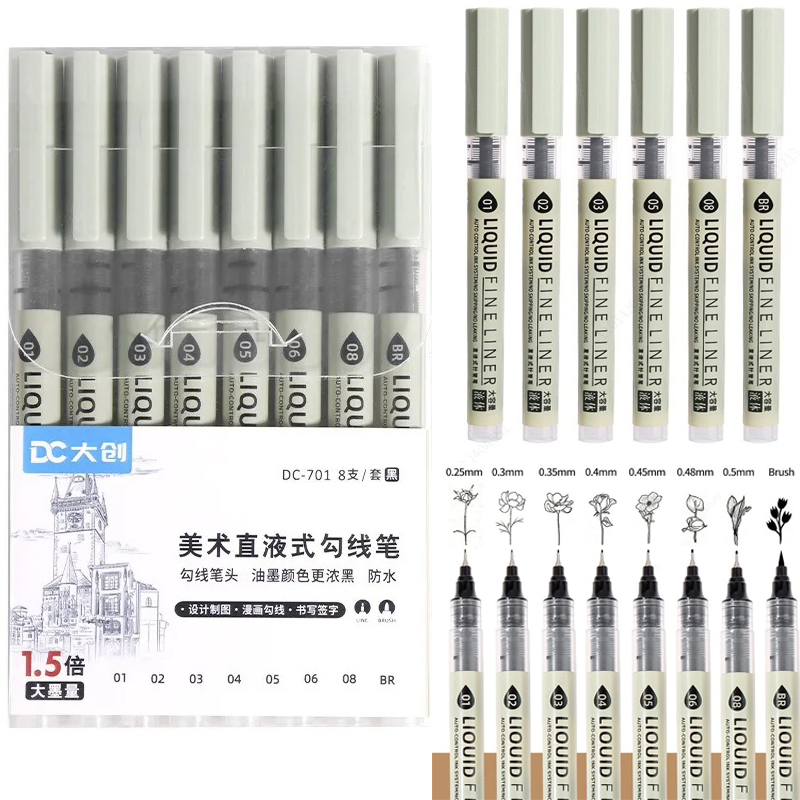 12 Tibs Schwarze Stifte Feine  – Illustration Marker Set Bewertung und Preis
