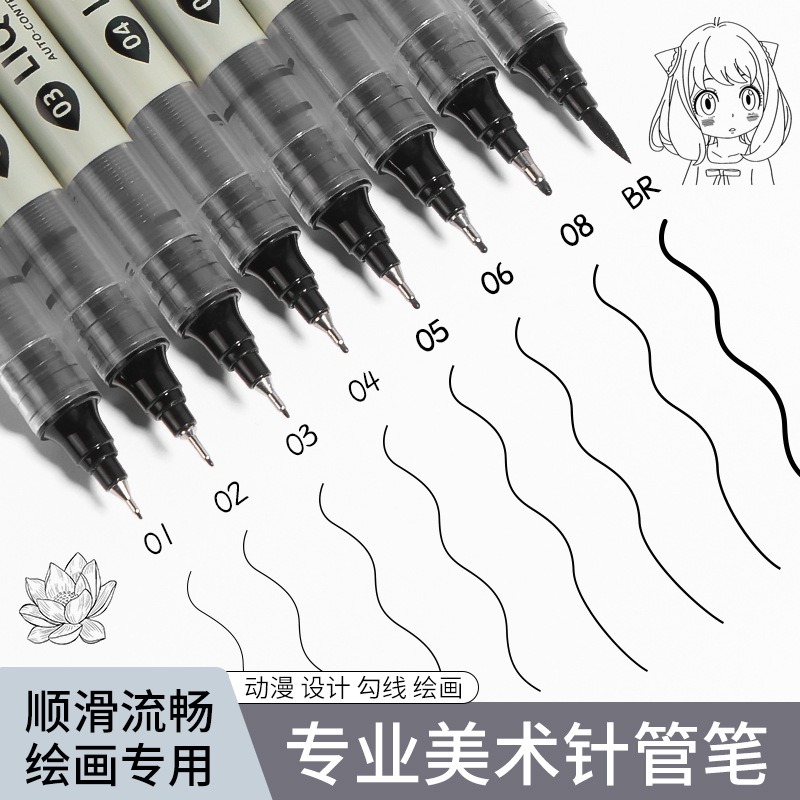 12 Tibs Schwarze Stifte Feine  – Illustration Marker Set Bewertung und Preis