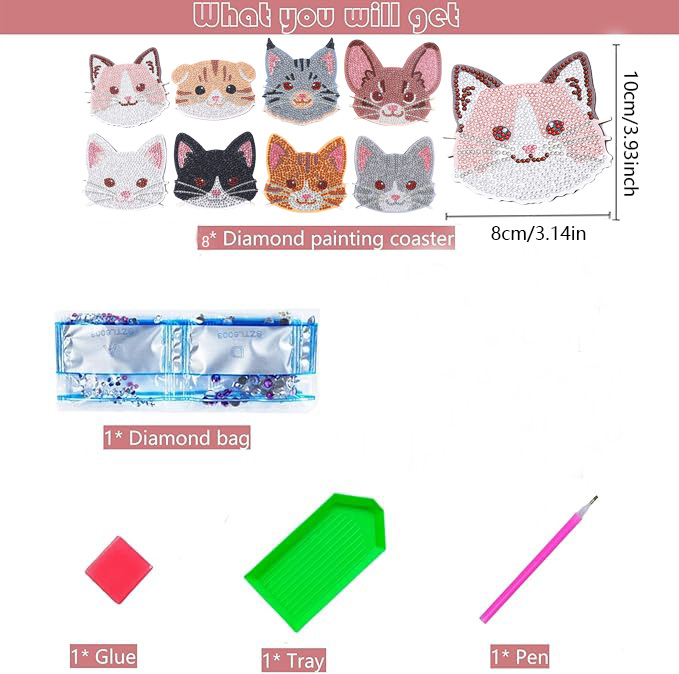 8-teiliges DIY Diamant-Malerei – Art Craft Animals Bewertung und Preis