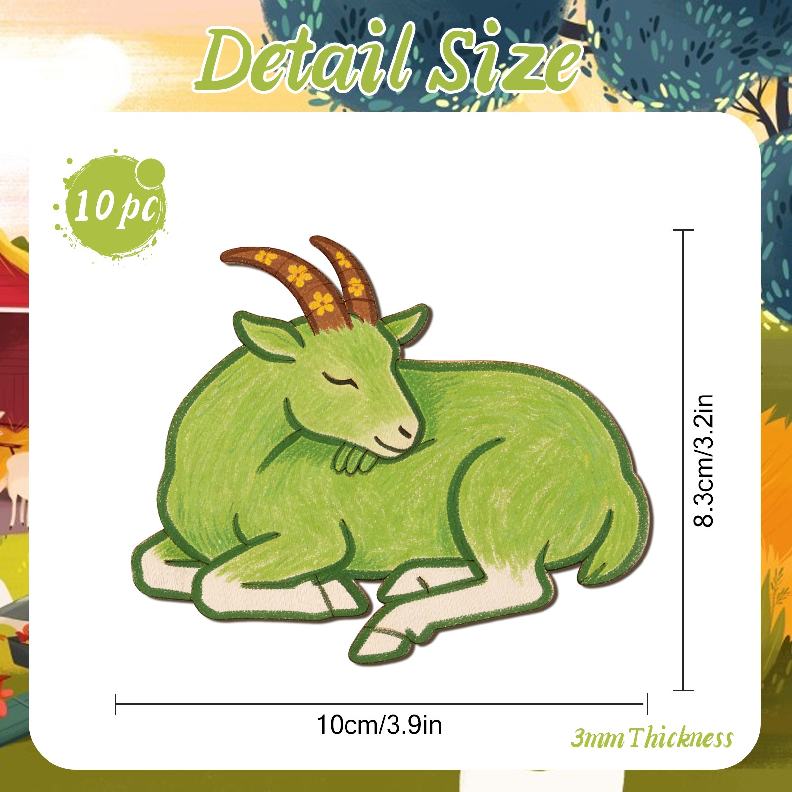10 Stück/Set Unfertige Holz-Sc – Art Craft Animals Bewertung und Preis
