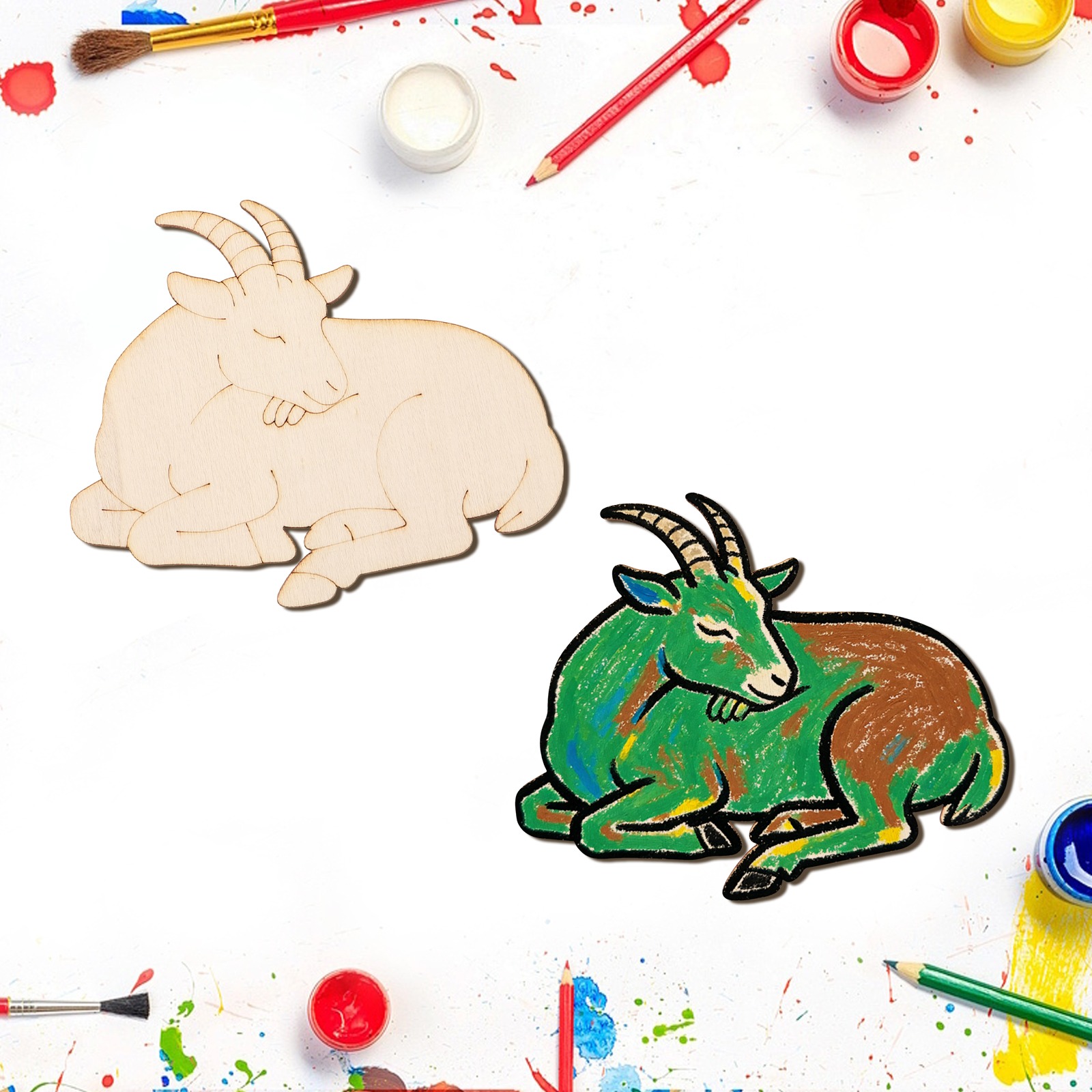 10 Stück/Set Unfertige Holz-Sc – Art Craft Animals Bewertung und Preis